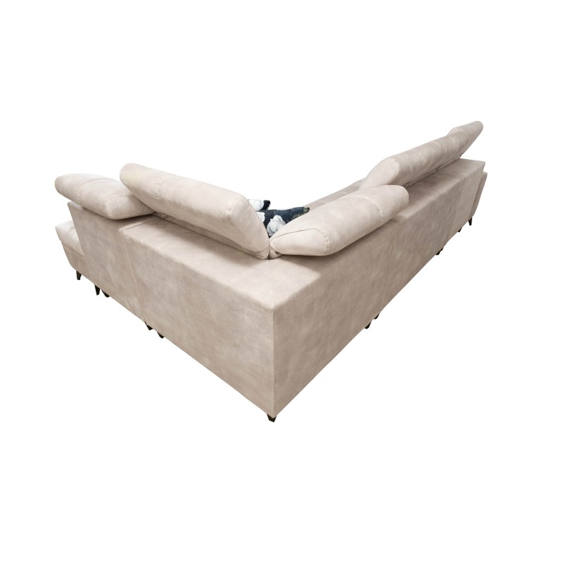 Narożnik Ascot XI z funkcją spania, portem usb i regulowane zagłówki tkanina Wave 11