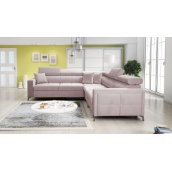 Oslo IV corner sofa with sleeping function and velvet bedding storage, Jaguar 2170