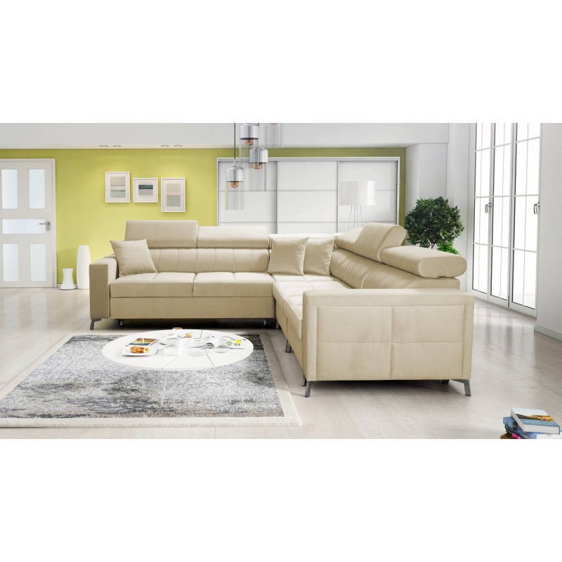 Oslo IV corner sofa with sleeping function and storage for bedding Velvet, Jaguar 2162 Oslo IV corner sofa with sleeping function and storage for bedding Velvet, Jaguar 2162