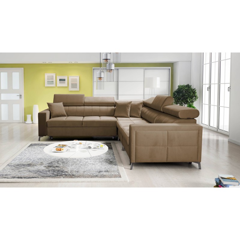 Oslo IV corner sofa with sleeping function and storage for bedding, Velvet, Jaguar 2177 Oslo IV corner sofa with sleeping function and storage for bedding, Velvet, Jaguar 2177