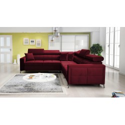 Oslo IV corner sofa with sleeping function and bedding storage Velvet, Jaguar 2181