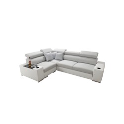 Narożnik Napoli II z funkcją spania i barkiem - Welur, Amor Velvet 4302 + Ecoskóra Narożnik Napoli II z funkcją spania i barkiem - Welur, Amor Velvet 4302 + Ecoskóra
