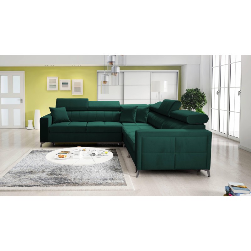 Oslo IV corner sofa with sleeping function and storage for bedding Velvet, Jaguar 2185 Oslo IV corner sofa with sleeping function and storage for bedding Velvet, Jaguar 2185