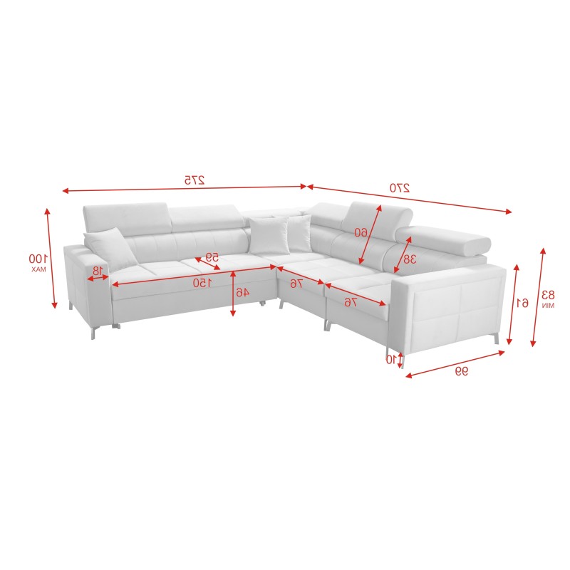 Oslo IV corner sofa with sleeping function and bedding storage Velvet, Jaguar 2186 Oslo IV corner sofa with sleeping function and bedding storage Velvet, Jaguar 2186
