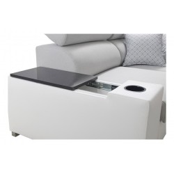 Narożnik Napoli II z funkcją spania i barkiem - Welur, Amor Velvet 4302 + Ecoskóra + Ecoskóra Narożnik Napoli II z funkcją spania i barkiem - Welur, Amor Velvet 4302 + Ecoskóra + Ecoskóra