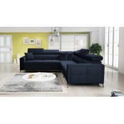 Oslo IV corner sofa with sleeping function and bedding storage Velvet, Jaguar 2186