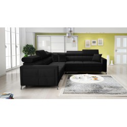 Oslo IV corner sofa with a sleeping function and a storage compartment for bedding Velvet, Jaguar 2183