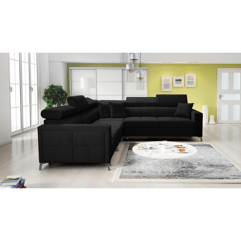 Oslo IV corner sofa with a sleeping function and a storage compartment for bedding Velvet, Jaguar 2183 Oslo IV corner sofa with a sleeping function and a storage compartment for bedding Velvet, Jaguar 2183