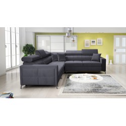 Oslo IV corner sofa with a sleeping function and a storage compartment for bedding Velvet, Jaguar 2191