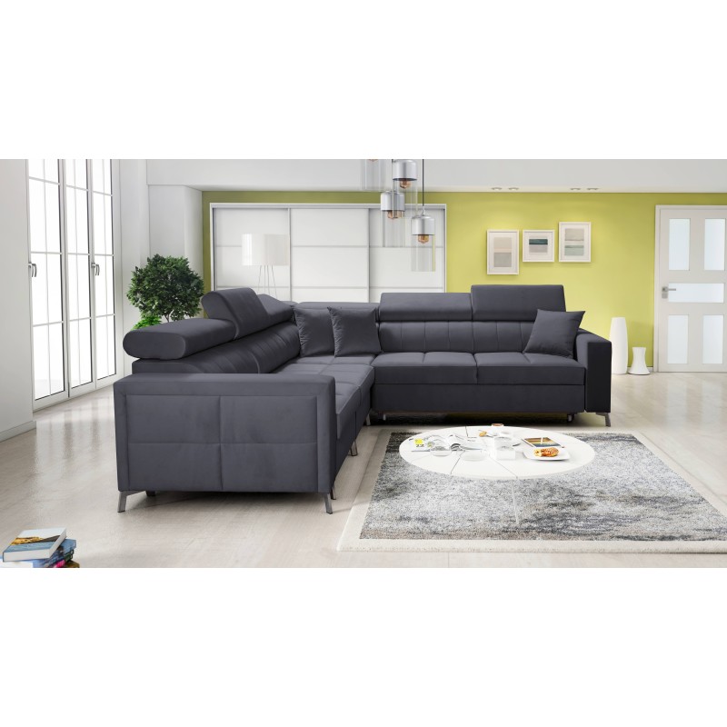 Oslo IV corner sofa with a sleeping function and a storage compartment for bedding Velvet, Jaguar 2191 Oslo IV corner sofa with a sleeping function and a storage compartment for bedding Velvet, Jaguar 2191