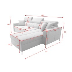 Narożnik Oslo I mini z funkcją spania oraz pojemnikiem na pościel tkanina Jaguar 2177
