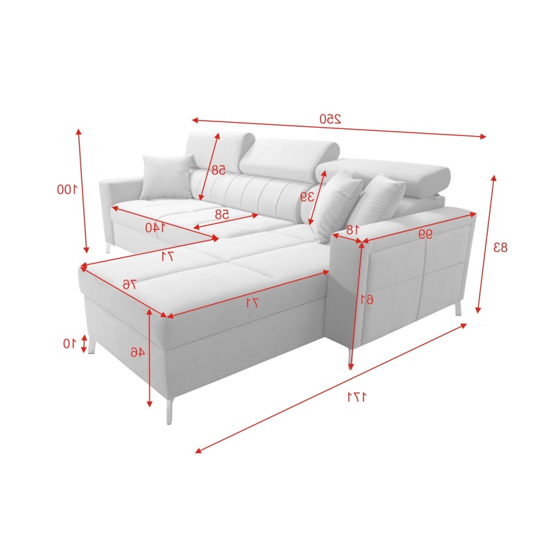 Narożnik Oslo I mini z funkcją spania oraz pojemnikiem na pościel tkanina Jaguar 2183