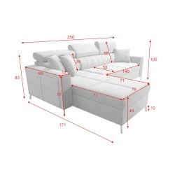 Narożnik Oslo I mini z funkcją spania oraz pojemnikiem na pościel tkanina Jaguar 2167