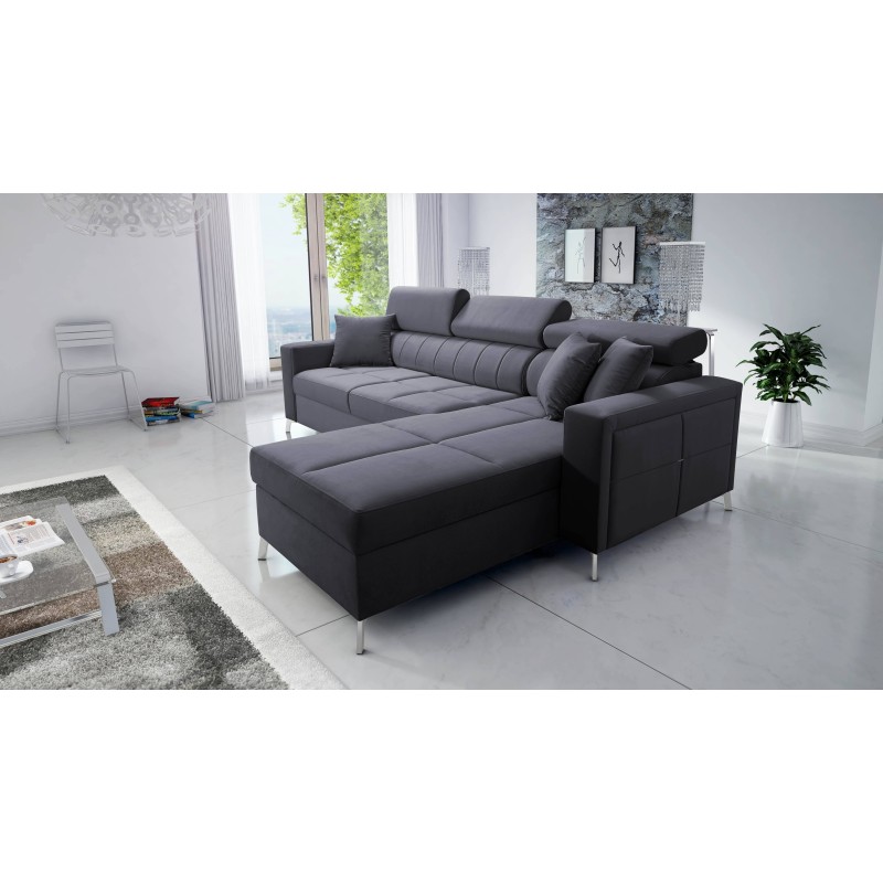 Narożnik Oslo I Maxi z funkcją spania Velvet, Jaguar 2191 | Fantastyczny komfort i styl w Twoim domu