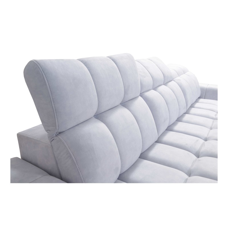 Narożnik Prisma I z funkcją spania, portem usb oraz pojemnikiem na pościel tkanina Terra 76 + Ecoskóra czarna