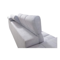 Narożnik Prisma I z funkcją spania, portem usb oraz pojemnikiem na pościel tkanina Terra 76 + Ecoskóra czarna