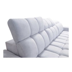 Narożnik Prisma I z funkcją spania, portem usb oraz pojemnikiem na pościel tkanina Terra 99 + Ecoskóra czarna