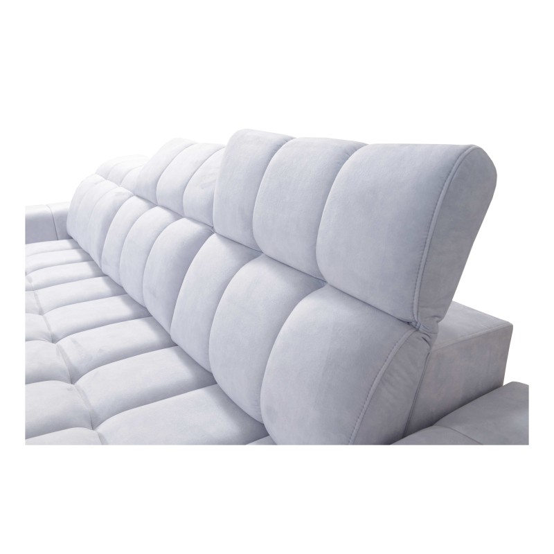 Narożnik Prisma I z funkcją spania, portem usb oraz pojemnikiem na pościel tkanina Terra 96 + Ecoskóra