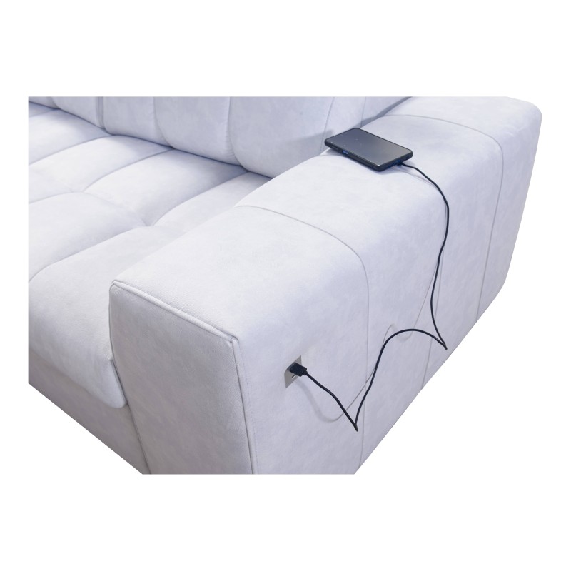 Narożnik Prisma II z funkcją spania w tkaninie Velvet | Pet friendly, Terra 48 + Ecoskóra | Twoje idealne miejsce do relaksu