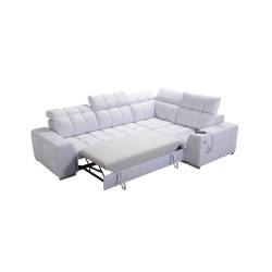 Narożnik Prisma II z funkcją spania w tkaninie Velvet | Pet friendly, Terra 48 + Ecoskóra | Twoje idealne miejsce do relaksu