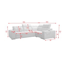 Narożnik Prisma II z funkcją spania w tkaninie Velvet | Pet friendly, Terra 48 + Ecoskóra | Twoje idealne miejsce do relaksu