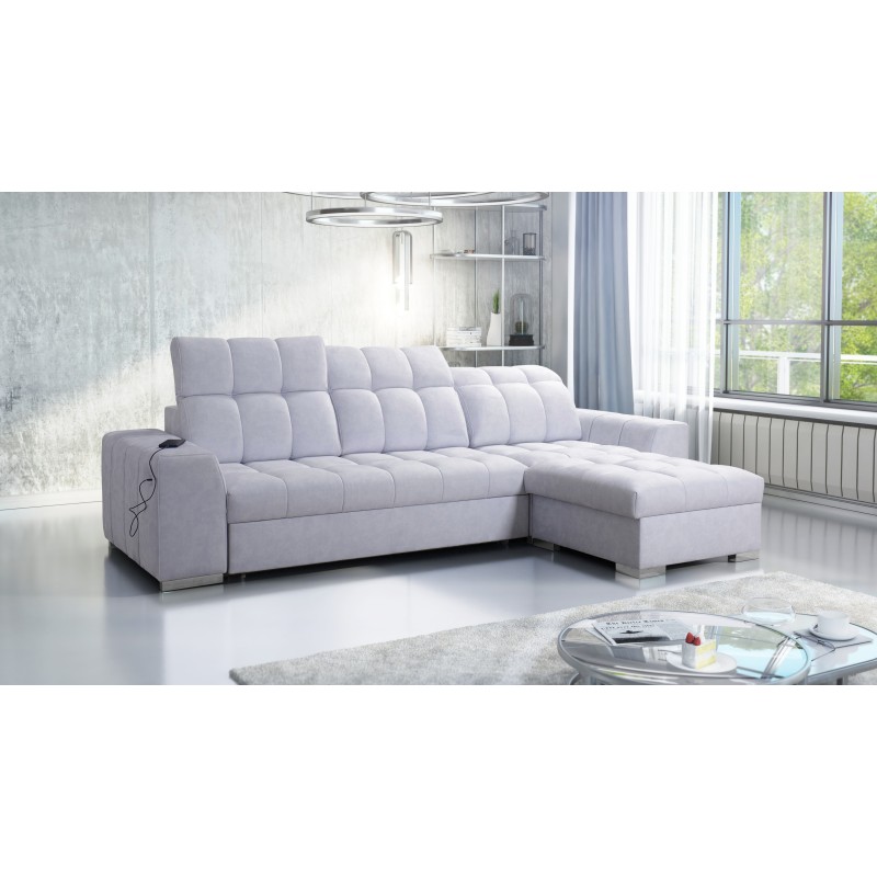 Prisma I corner sofa with a sleeping function and USB port - comfort and elegance in one. Prisma I corner sofa with a sleeping function and USB port - comfort and elegance in one.