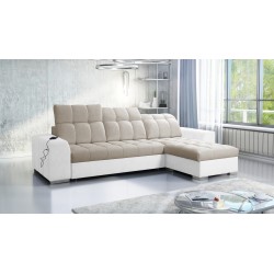 Prisma I corner sofa with a sleeping function and USB port - comfort and elegance in one.