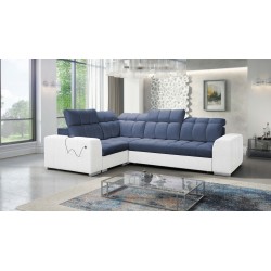 Narożnik Prisma II z funkcją spania w tkaninie Velvet | Pet friendly, Terra 76 + Ecoskóra | Twoje idealne miejsce do relaksu