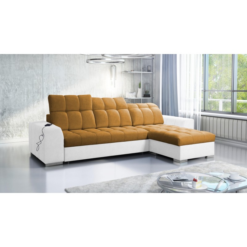 Prisma I corner sofa with a sleeping function and USB port - comfort and elegance in one. Prisma I corner sofa with a sleeping function and USB port - comfort and elegance in one.