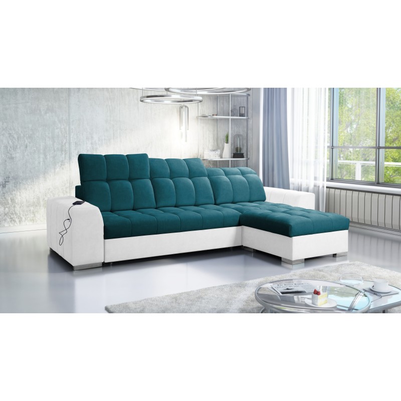 Prisma I corner sofa with a sleeping function and USB port - comfort and elegance in one. Prisma I corner sofa with a sleeping function and USB port - comfort and elegance in one.