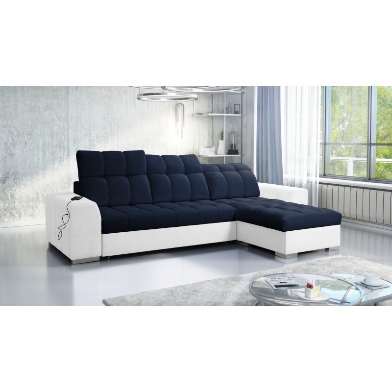 Prisma I corner sofa with a sleeping function and USB port - comfort and elegance in one. Prisma I corner sofa with a sleeping function and USB port - comfort and elegance in one.