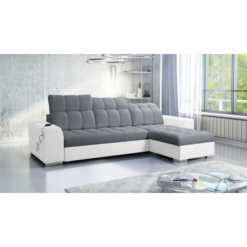 Prisma I corner sofa with a sleeping function and USB port - comfort and elegance in one. Prisma I corner sofa with a sleeping function and USB port - comfort and elegance in one.