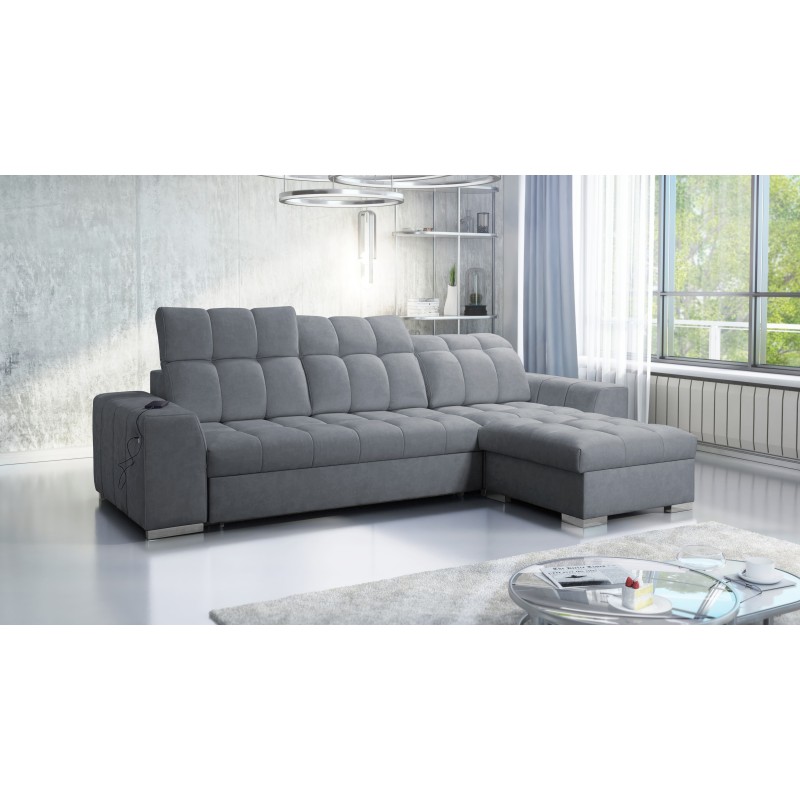 Prisma I corner sofa with a sleeping function and USB port - comfort and elegance in one. Prisma I corner sofa with a sleeping function and USB port - comfort and elegance in one.
