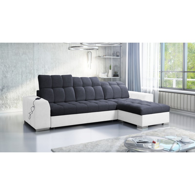 Prisma I corner sofa with a sleeping function and USB port - comfort and elegance in one. Prisma I corner sofa with a sleeping function and USB port - comfort and elegance in one.