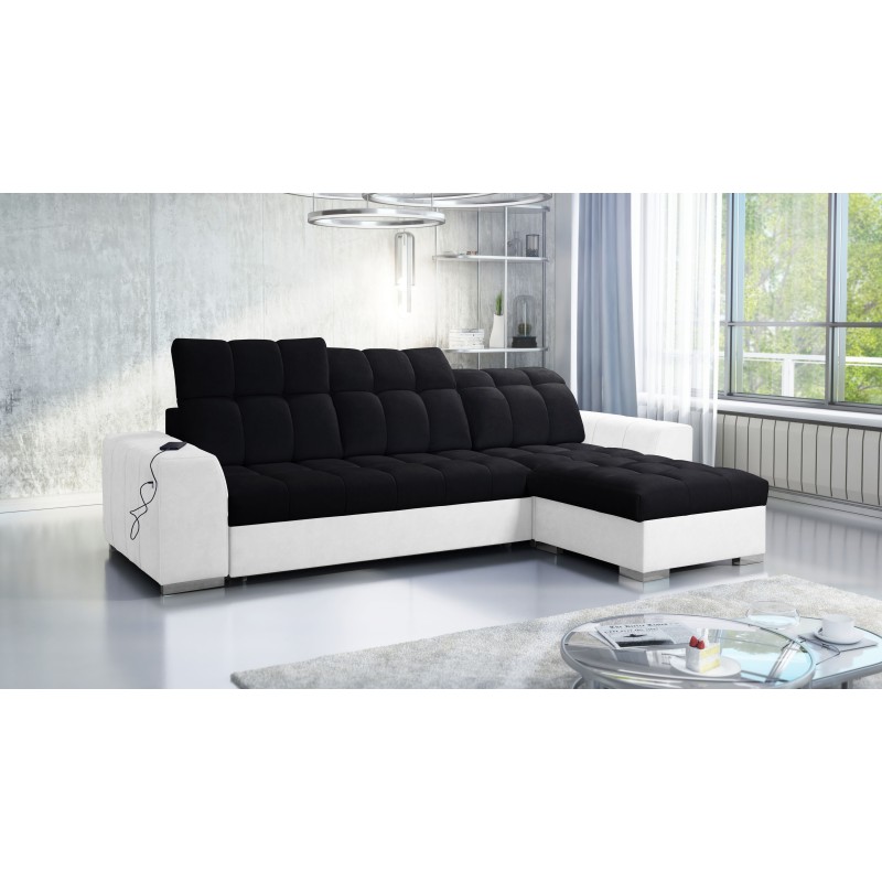 Prisma I corner sofa with a sleeping function and USB port - comfort and elegance in one. Prisma I corner sofa with a sleeping function and USB port - comfort and elegance in one.