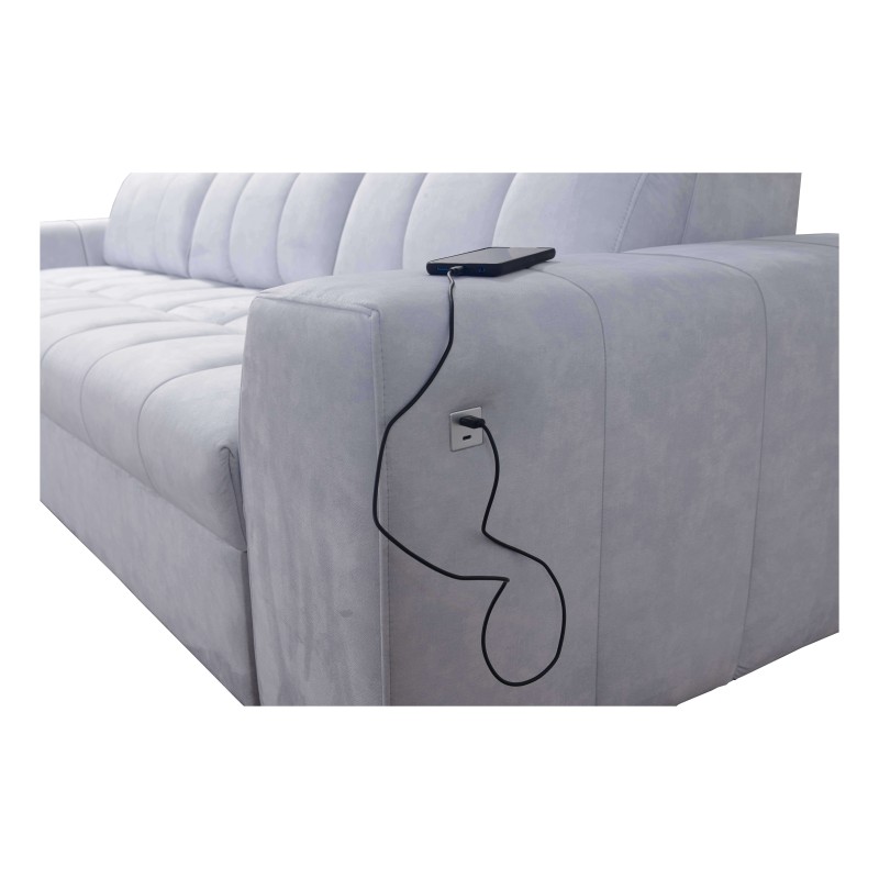 Prisma I corner sofa with a sleeping function and USB port - comfort and elegance in one. Prisma I corner sofa with a sleeping function and USB port - comfort and elegance in one.