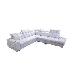 Narożnik Prisma IX z funkcją spania, portem usb i pojemnikiem na pościel - Velvet | Pet friendly, Terra 96