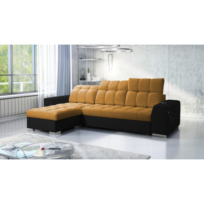 Prisma I corner sofa with a sleeping function and USB port - comfort and elegance in one. Prisma I corner sofa with a sleeping function and USB port - comfort and elegance in one.