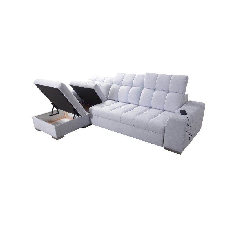 Prisma I corner sofa with a sleeping function and USB port - comfort and elegance in one. Prisma I corner sofa with a sleeping function and USB port - comfort and elegance in one.