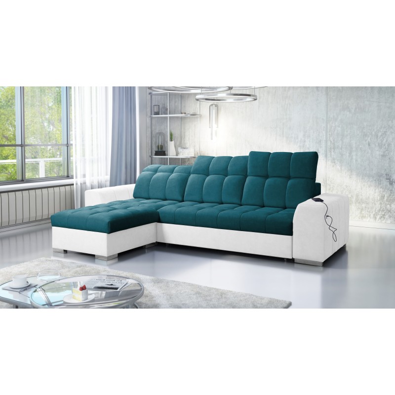 Prisma I corner sofa with a sleeping function and USB port - comfort and elegance in one. Prisma I corner sofa with a sleeping function and USB port - comfort and elegance in one.