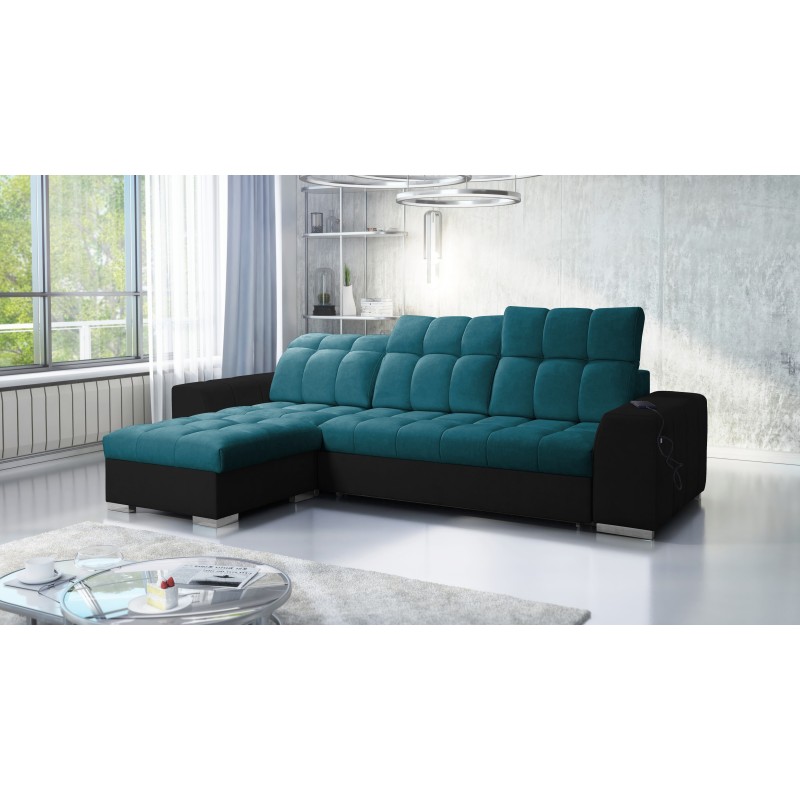 Prisma I corner sofa with a sleeping function and USB port - comfort and elegance in one. Prisma I corner sofa with a sleeping function and USB port - comfort and elegance in one.