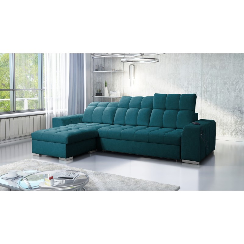 Prisma I corner sofa with a sleeping function and USB port - comfort and elegance in one. Prisma I corner sofa with a sleeping function and USB port - comfort and elegance in one.