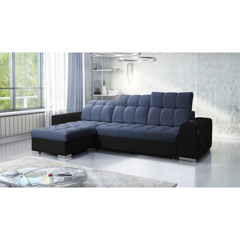 Prisma I corner sofa with a sleeping function and USB port - comfort and elegance in one. Prisma I corner sofa with a sleeping function and USB port - comfort and elegance in one.