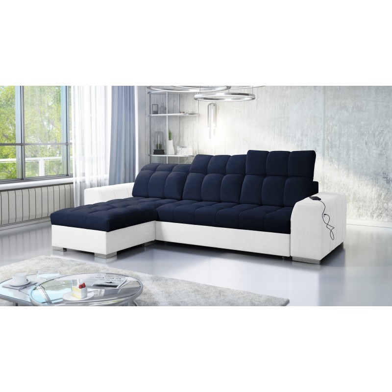Prisma I corner sofa with a sleeping function and USB port - comfort and elegance in one. Prisma I corner sofa with a sleeping function and USB port - comfort and elegance in one.