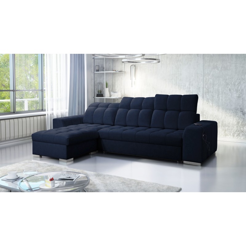 Prisma I corner sofa with a sleeping function and USB port - comfort and elegance in one. Prisma I corner sofa with a sleeping function and USB port - comfort and elegance in one.
