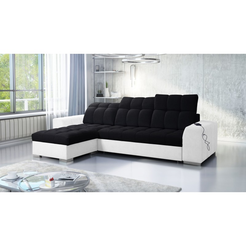 Prisma I corner sofa with a sleeping function and USB port - comfort and elegance in one. Prisma I corner sofa with a sleeping function and USB port - comfort and elegance in one.