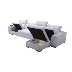 Narożnik Prisma XII z funkcją spania, portem usb oraz pojemnikiem na pościel tkanina Terra 13