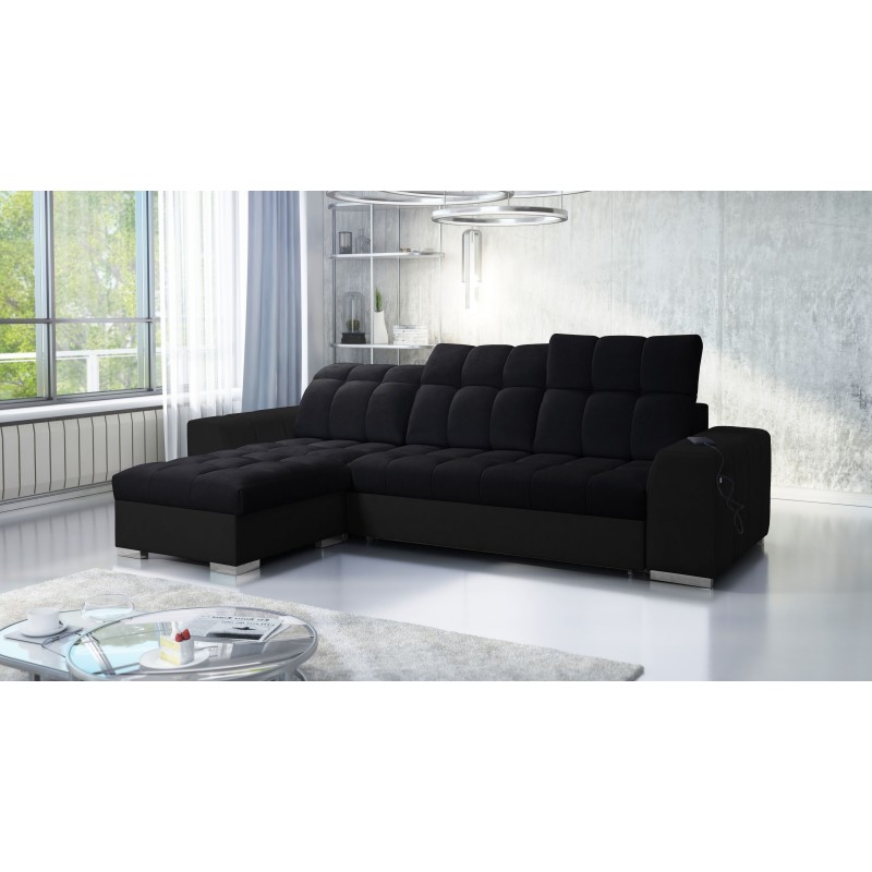 Prisma I corner sofa with a sleeping function and USB port - comfort and elegance in one. Prisma I corner sofa with a sleeping function and USB port - comfort and elegance in one.
