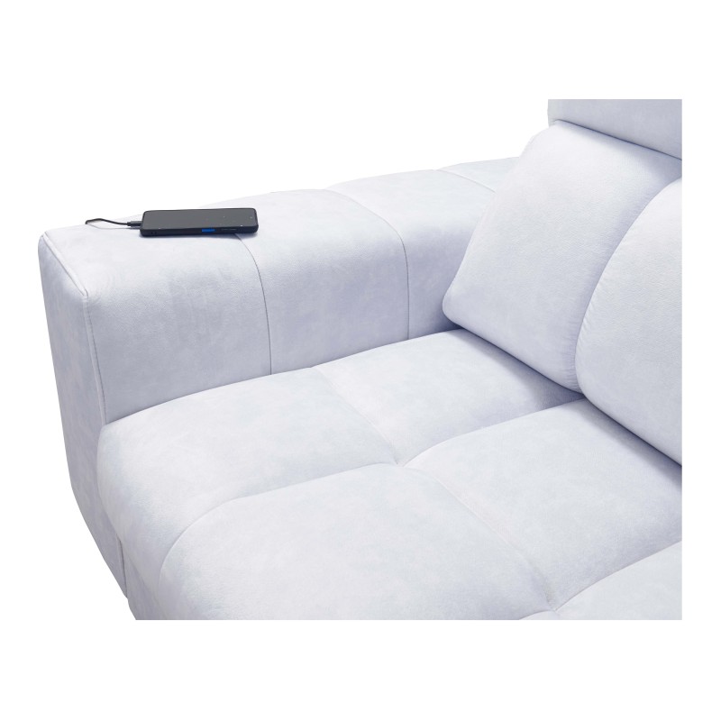 Narożnik Prisma XII z funkcją spania | Luksusowy Mebel z Portem USB | Velvet | Pet friendly, Terra 26