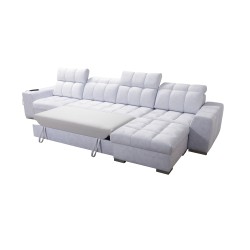 Narożnik Prisma XII z funkcją spania | Luksusowy Mebel z Portem USB | Velvet | Pet friendly, Terra 26